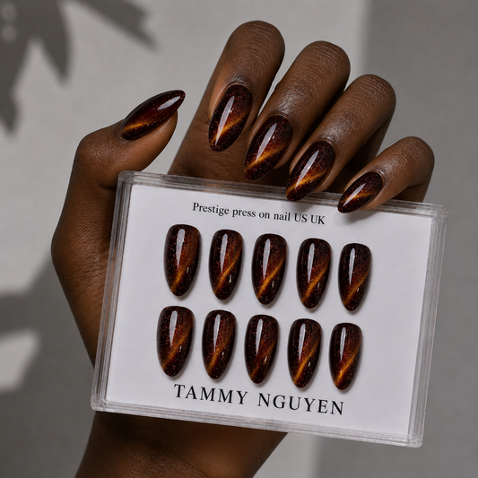 Press-on Nails Caramel Eclipse