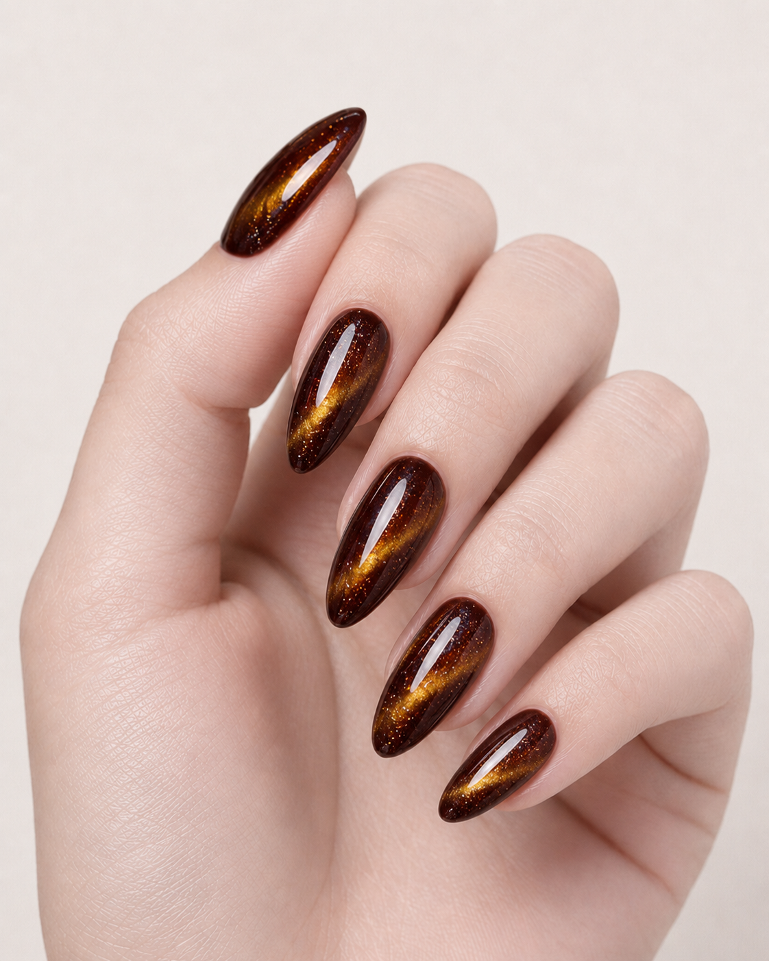 Press-on Nails Amber Eclipse