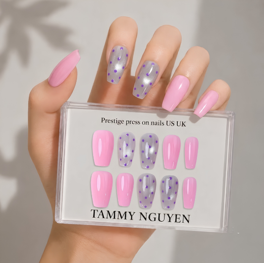Press-on Nails Pink Stardust
