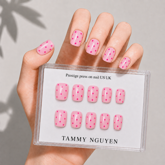 Press-on Nails Pink Dottie