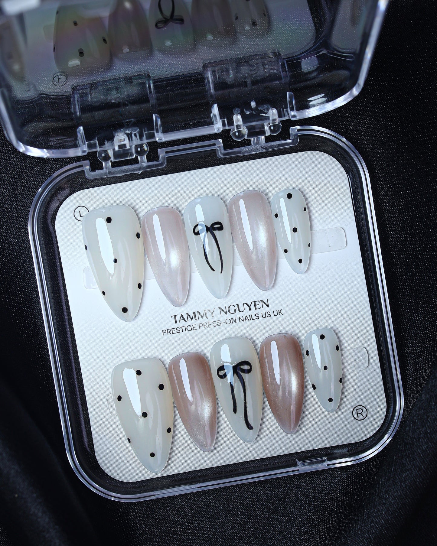 Press On Nail Cute Black Bow