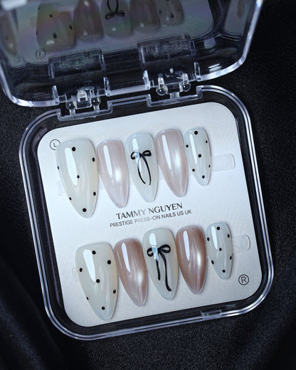 Press On Nail Cute Black Bow