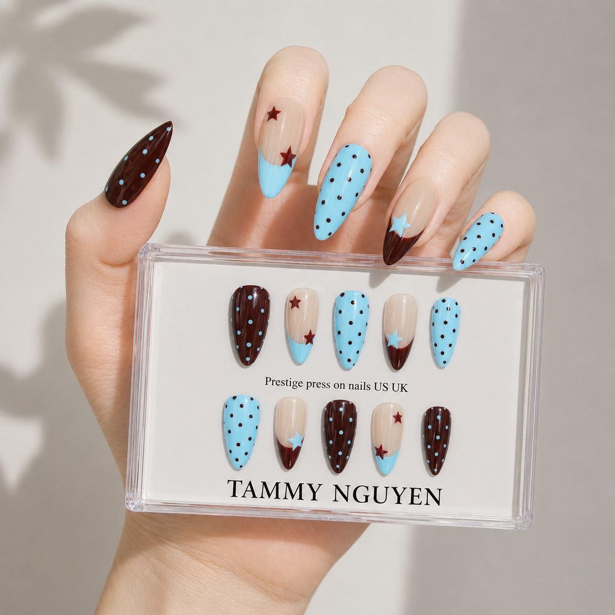 Press On Nail Sweet Blue Star