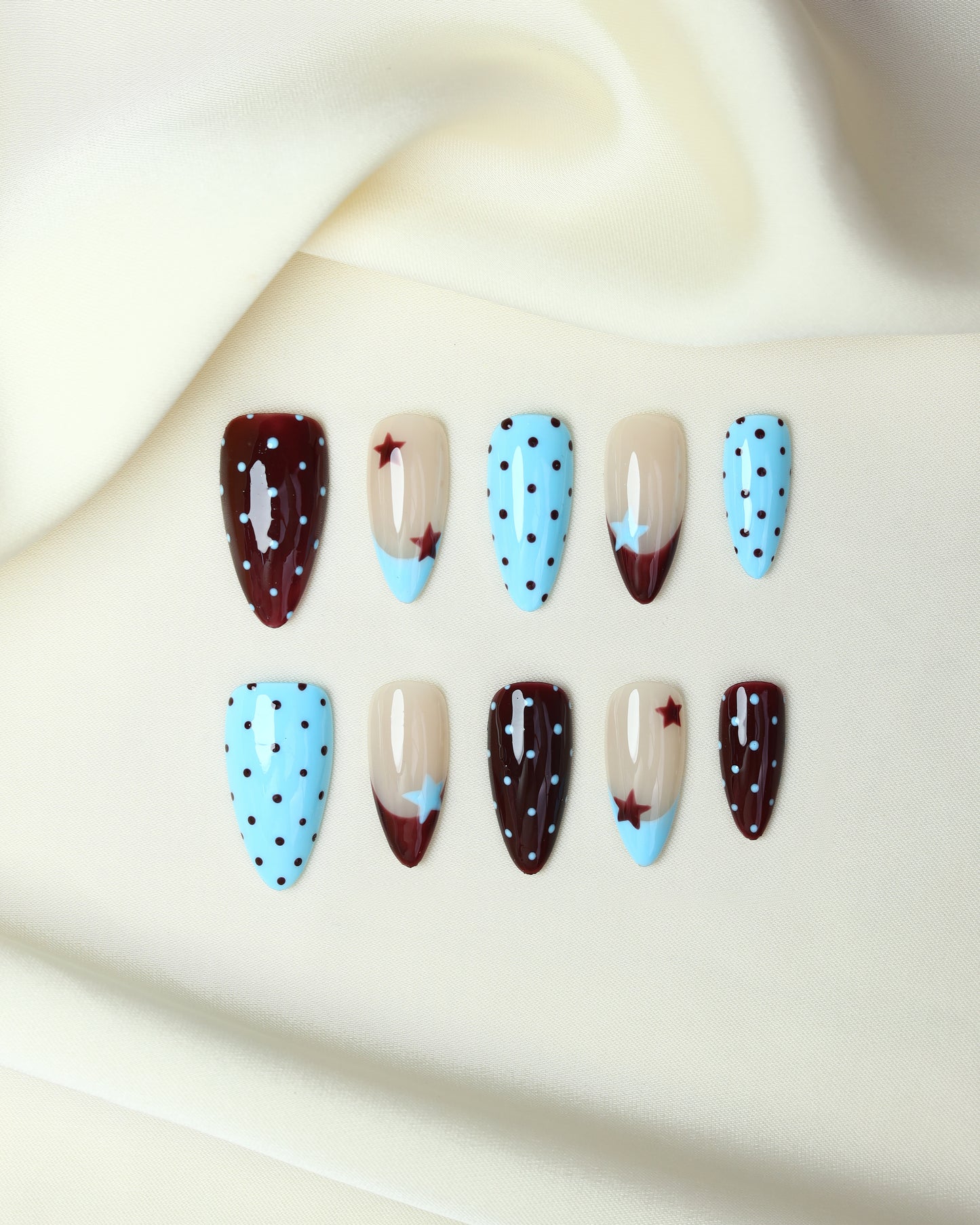 Press On Nail Sweet Blue Star