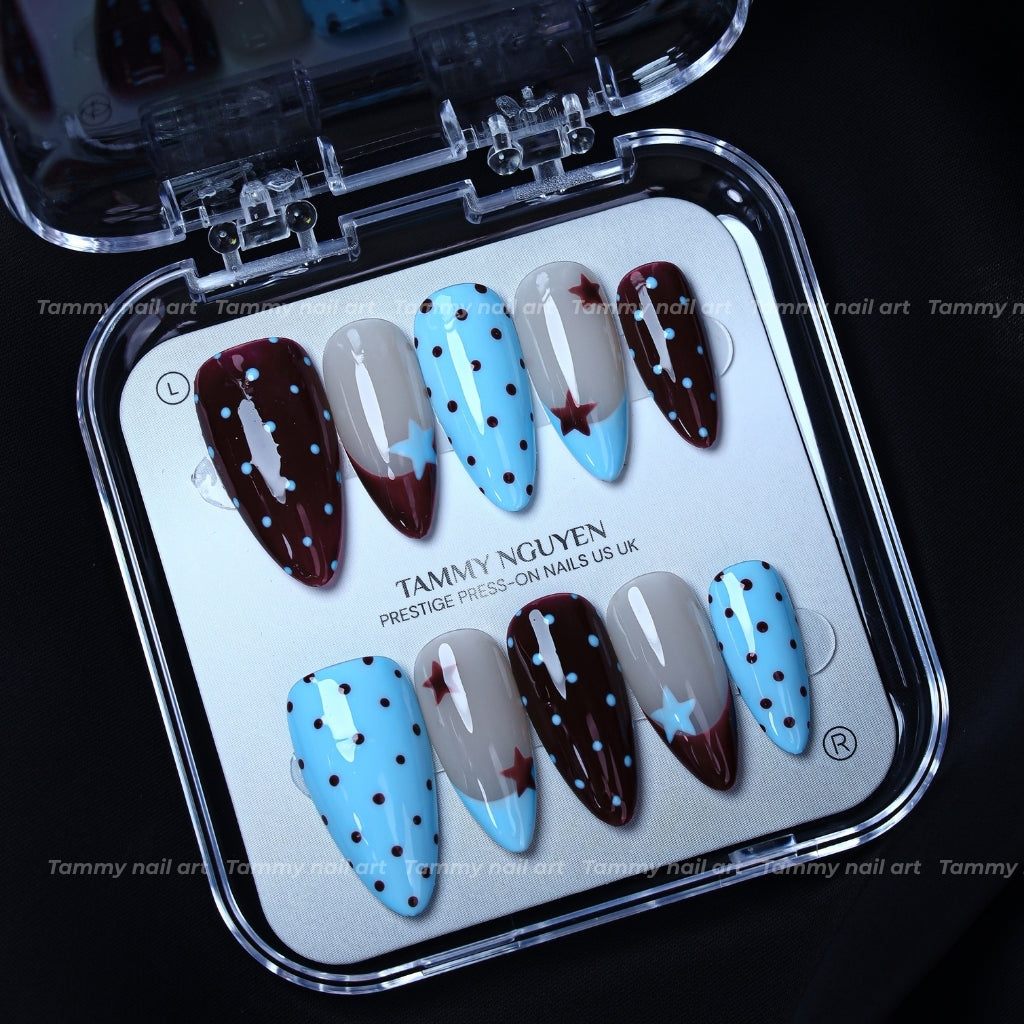 Press On Nail Sweet Blue Star