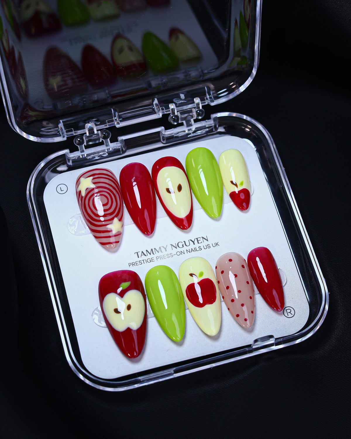 Press On Nail Colorful Apple Art