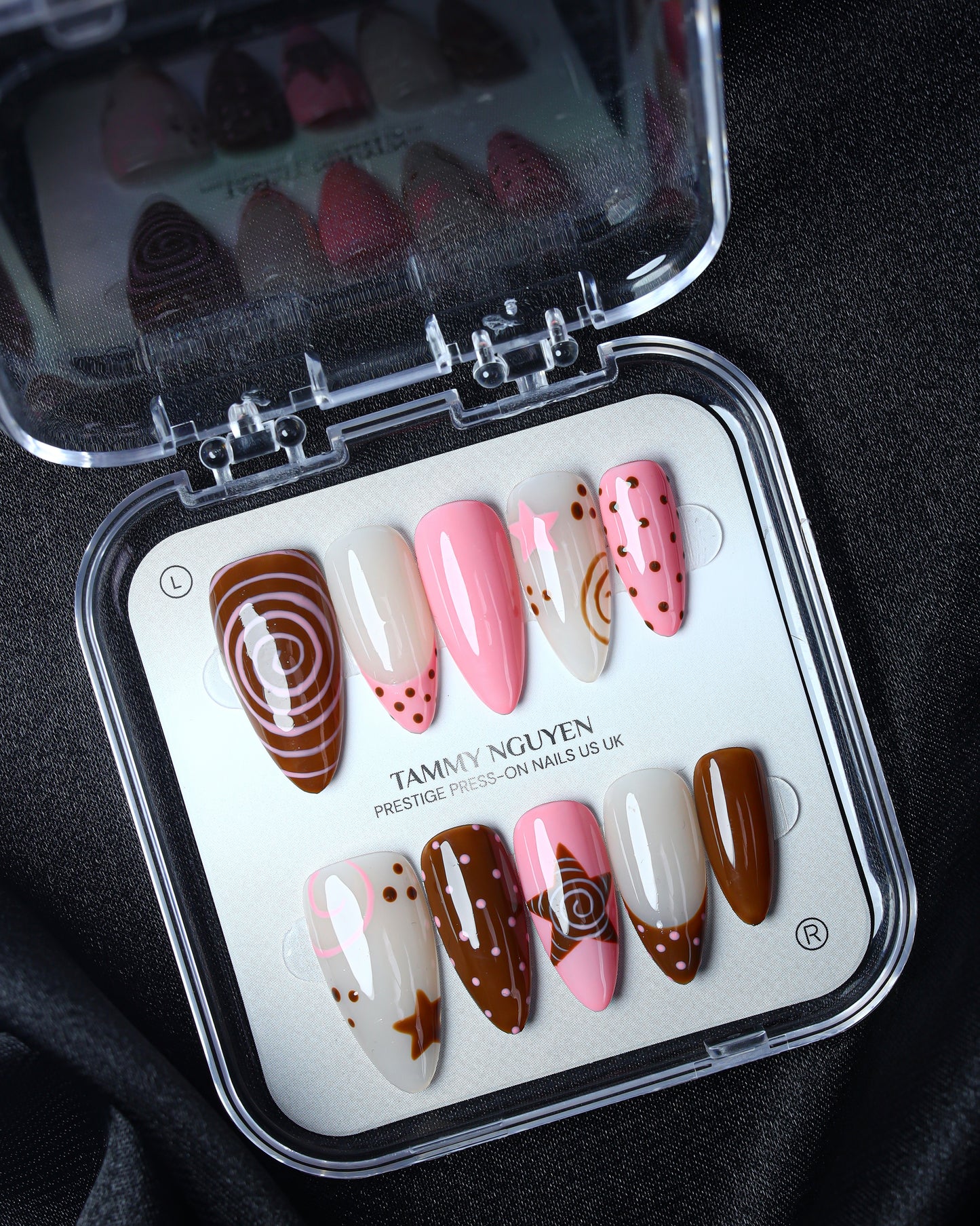Press On Nail Pretty Pink Swirl