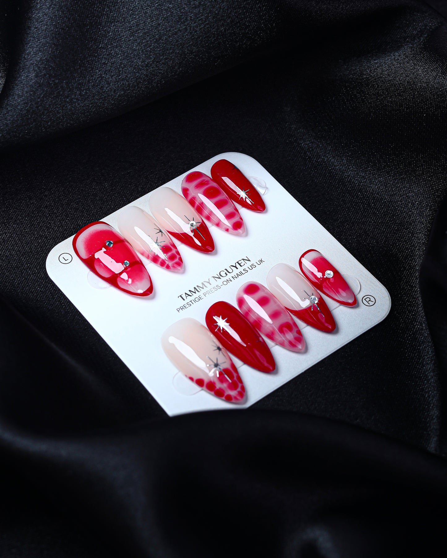Press On Nail Red Aura Star