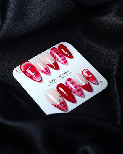Press On Nail Red Aura Star