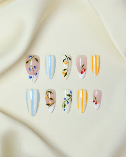 Press On Nail Summer Fruit Art