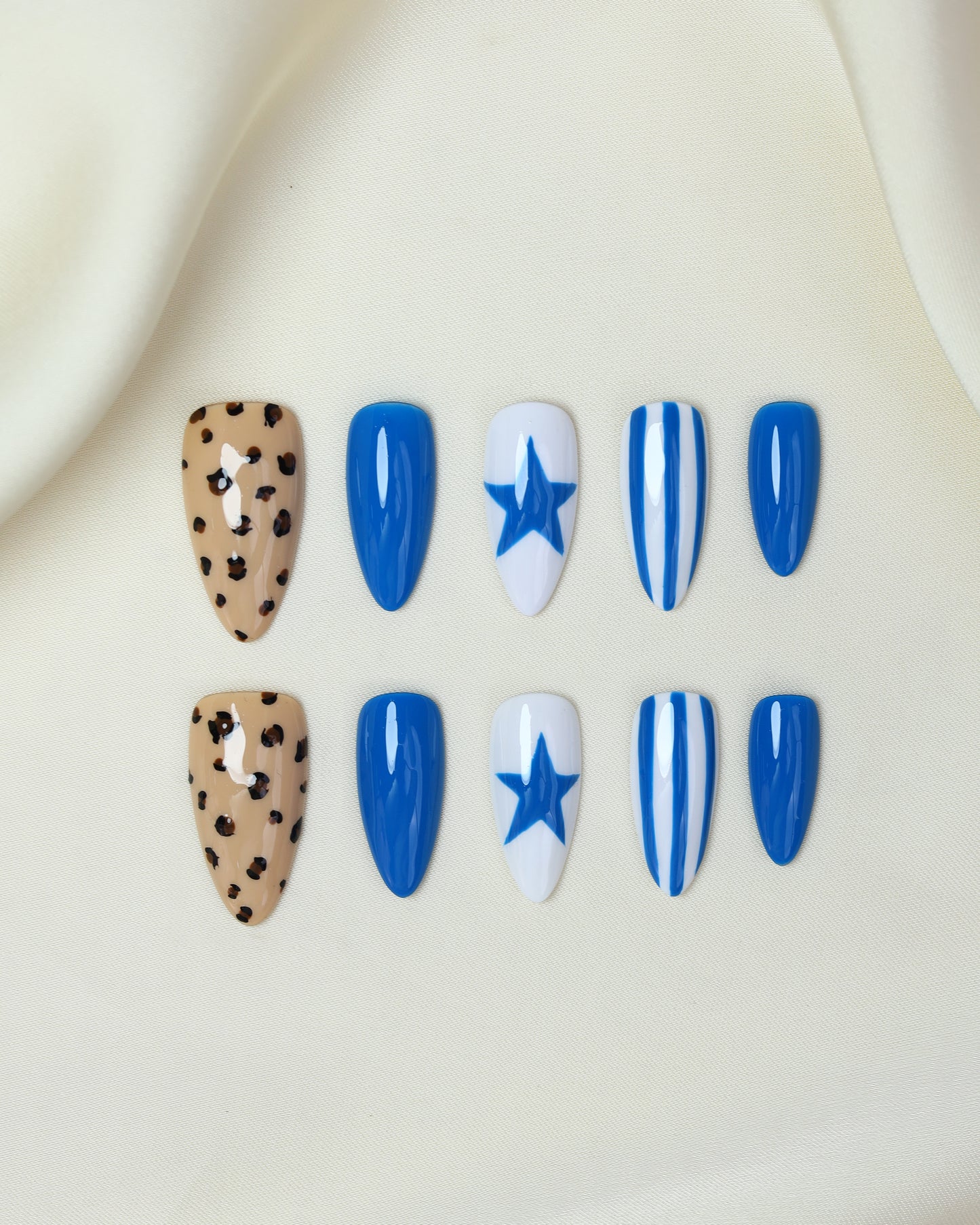 Press On Nail Cute Blue Star