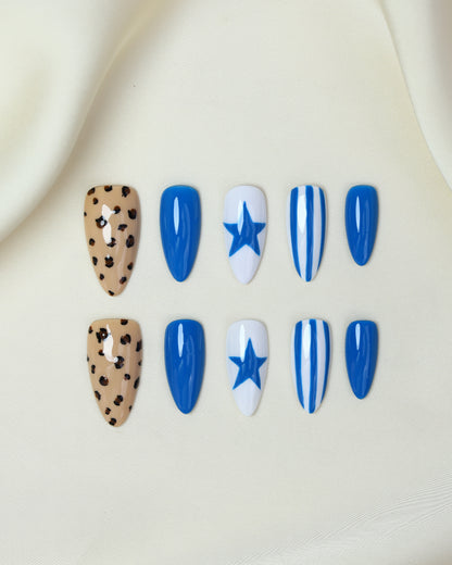 Press On Nail Cute Blue Star