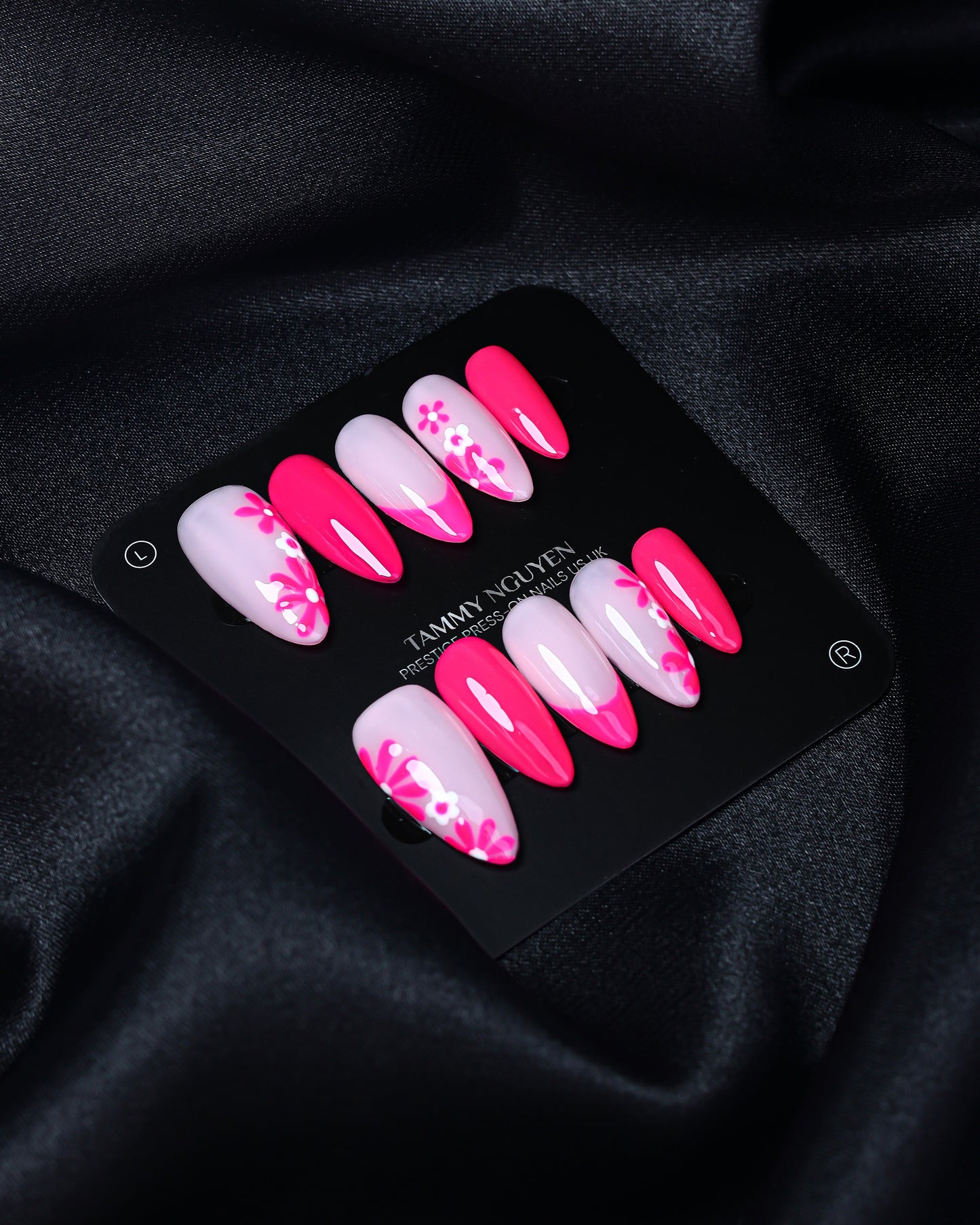 Press On Nail Sweet Pink Flower