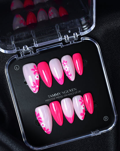 Press On Nail Sweet Pink Flower