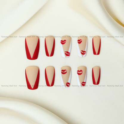 Press-on Nails Red Kiss