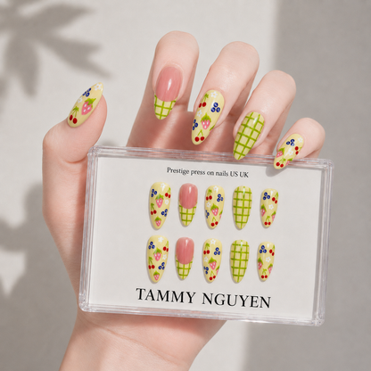 Press On Nail Pastel Fruit Garden