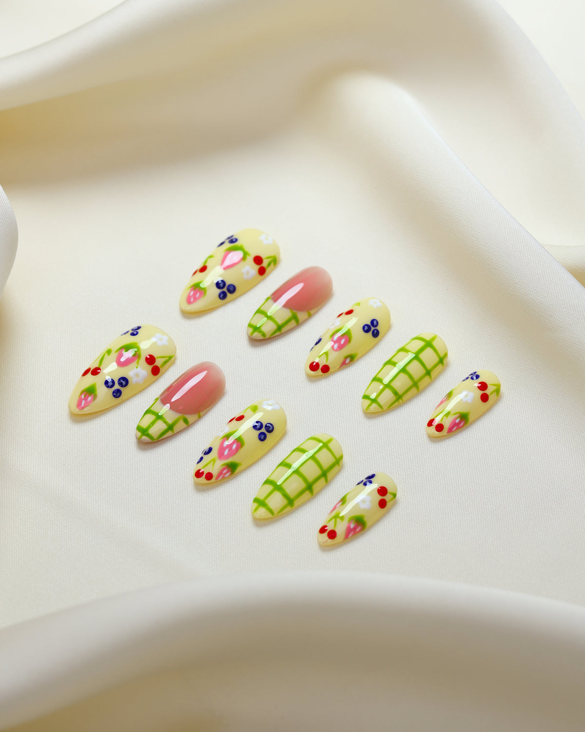 Press On Nail Pastel Fruit Garden