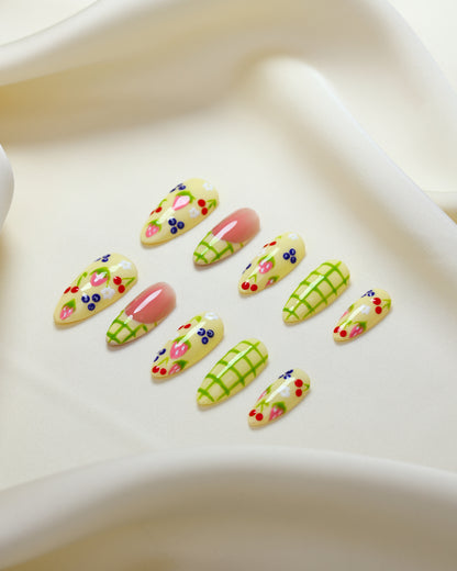 Press On Nail Pastel Fruit Garden