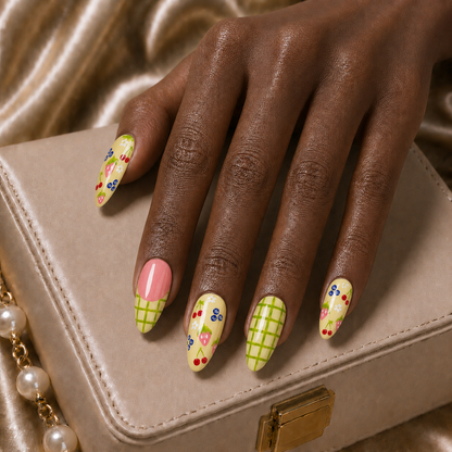 Press On Nail Pastel Fruit Garden