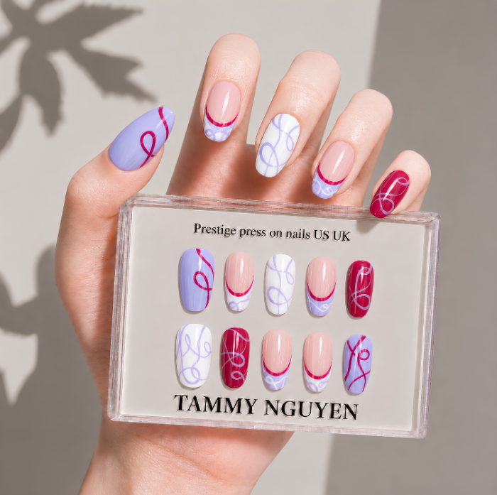Press-on Nails Ribbon Crush