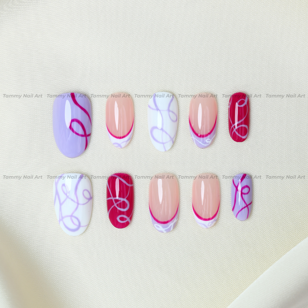 Press-on Nails Ribbon Crush