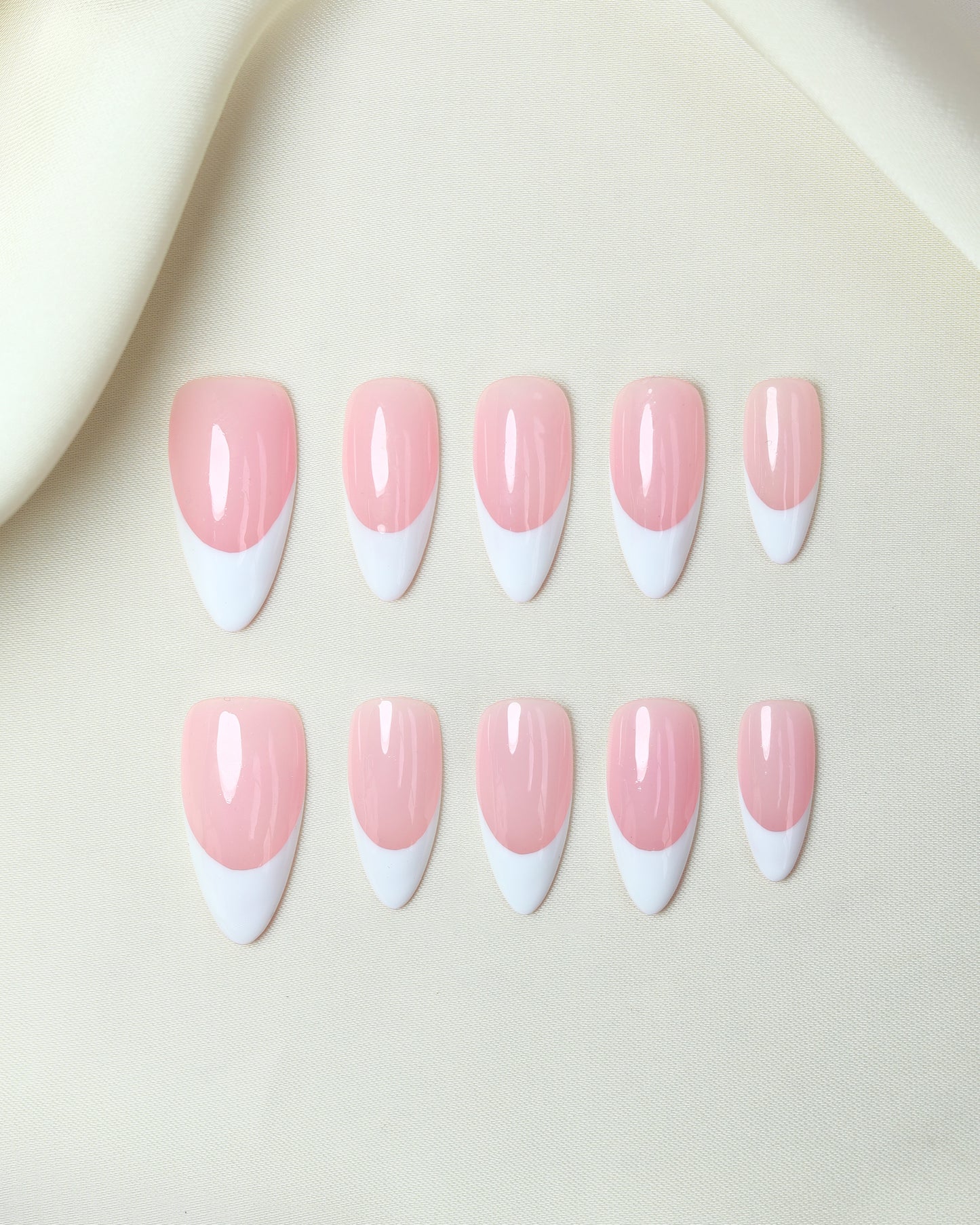 Press On Nail Basic White French