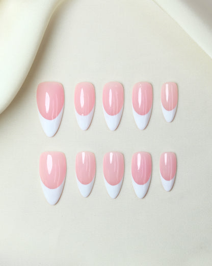 Press On Nail Basic White French