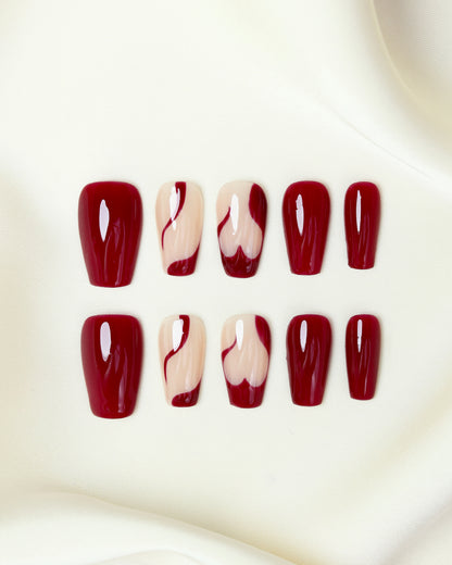 Press On Nail Y2K Y2K Red Heart