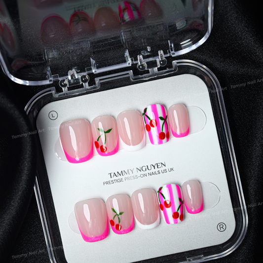 Press-on Nails Pink Cherry