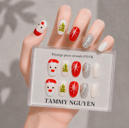 Press-on Nails Santa Magic