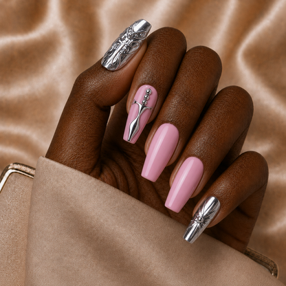 Press-on Nails Metal Angel
