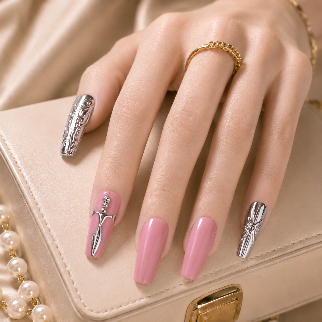 Press-on Nails Metal Angel