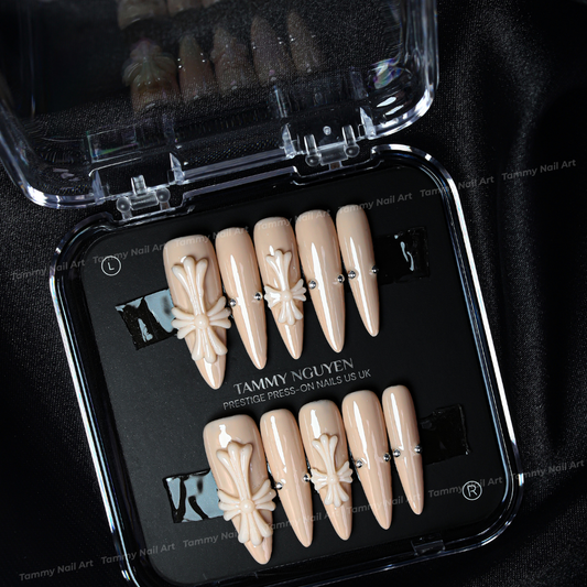 Press-on Nails Pearl Cross