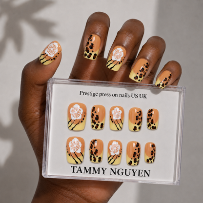 Press-on Nails Leopard Bloom