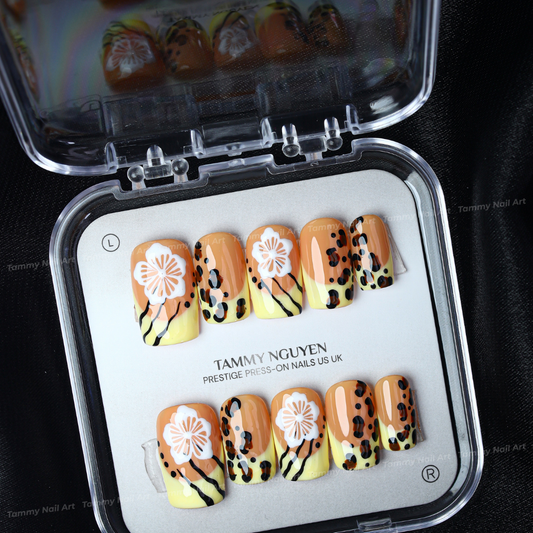 Press-on Nails Leopard Bloom
