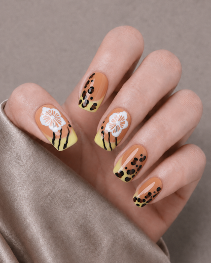 Press-on Nails Leopard Bloom