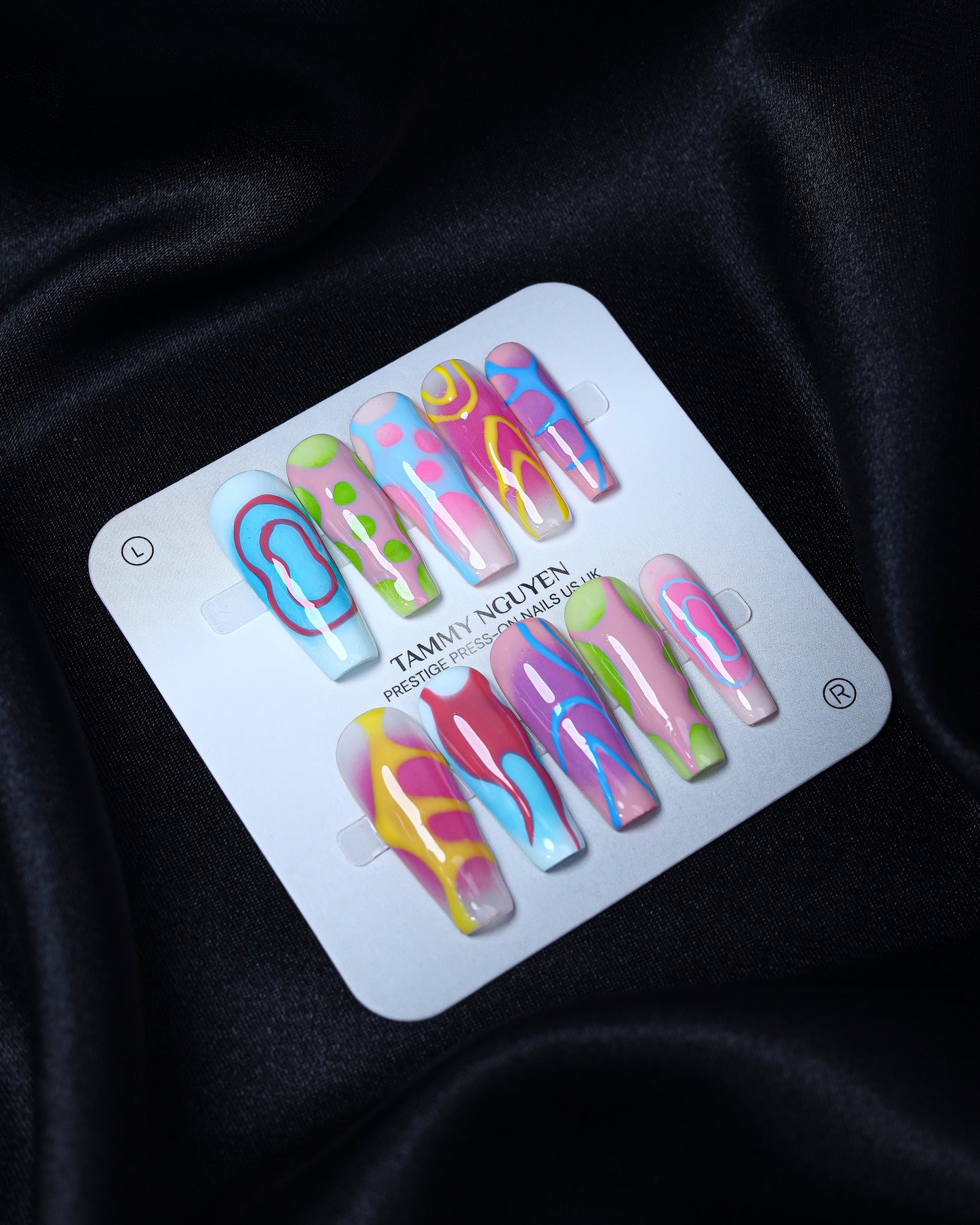 Press On Nails Coffin Colorful Y2K Blob