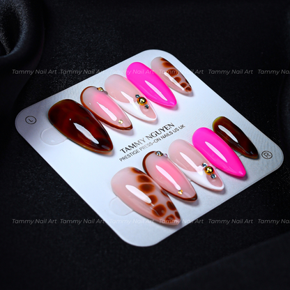 Press On Nail Neon Pink