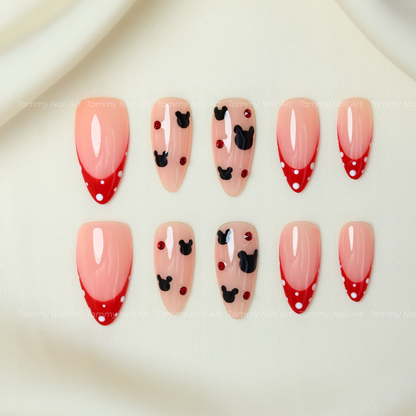 Press On Nails Mickey Polka Dot