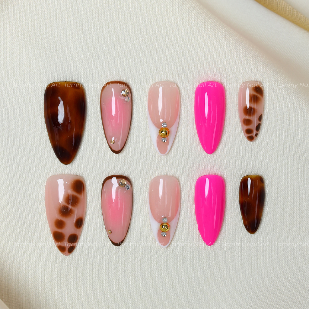 Press On Nail Neon Pink