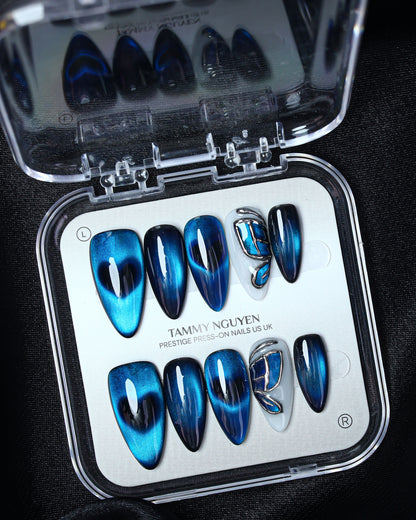 Press On Nail Y2K Blue Butterfly