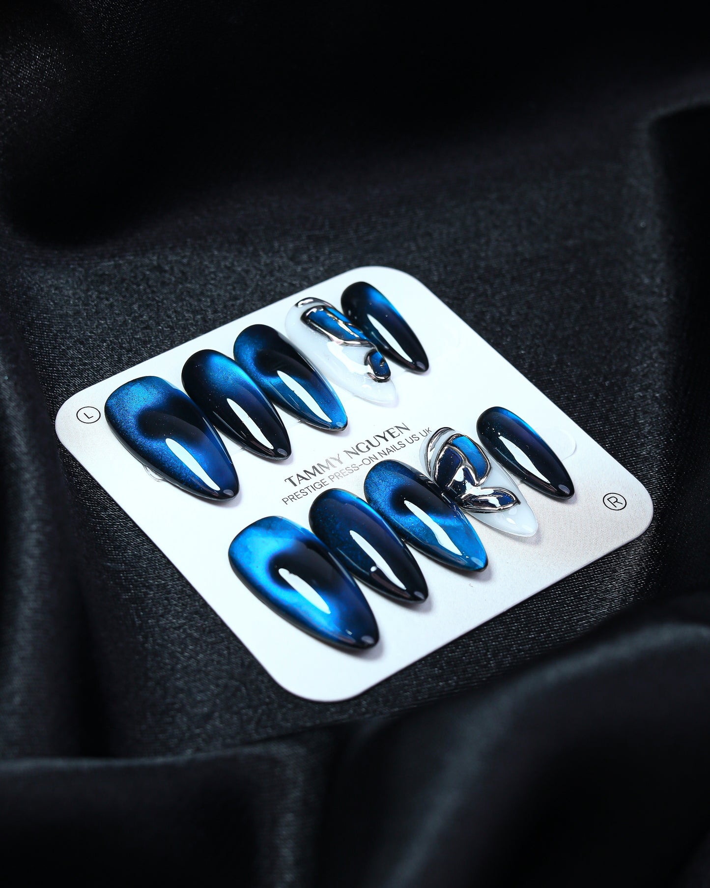 Press On Nail Y2K Blue Butterfly