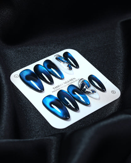 Press On Nail Y2K Blue Butterfly