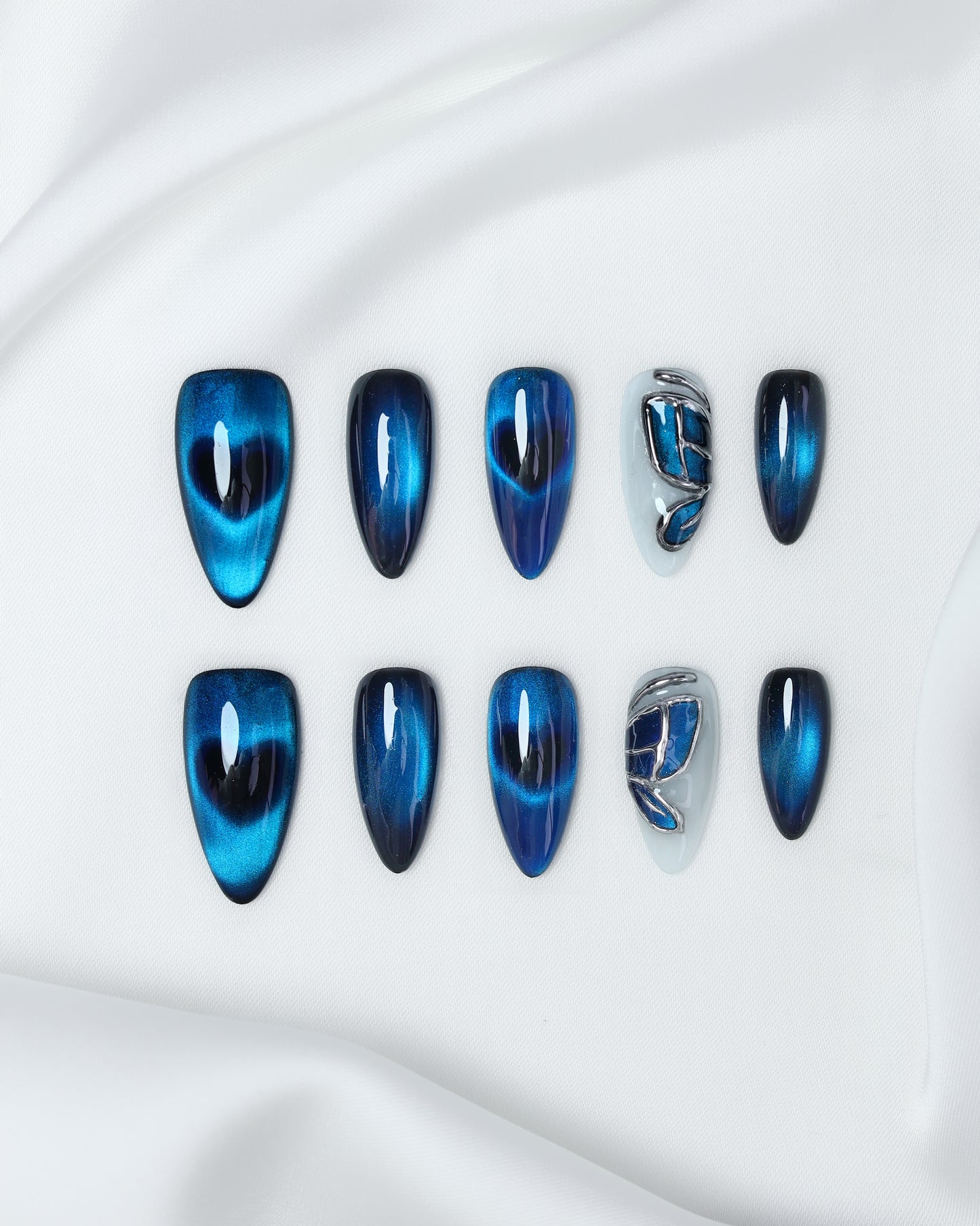Press On Nail Y2K Blue Butterfly