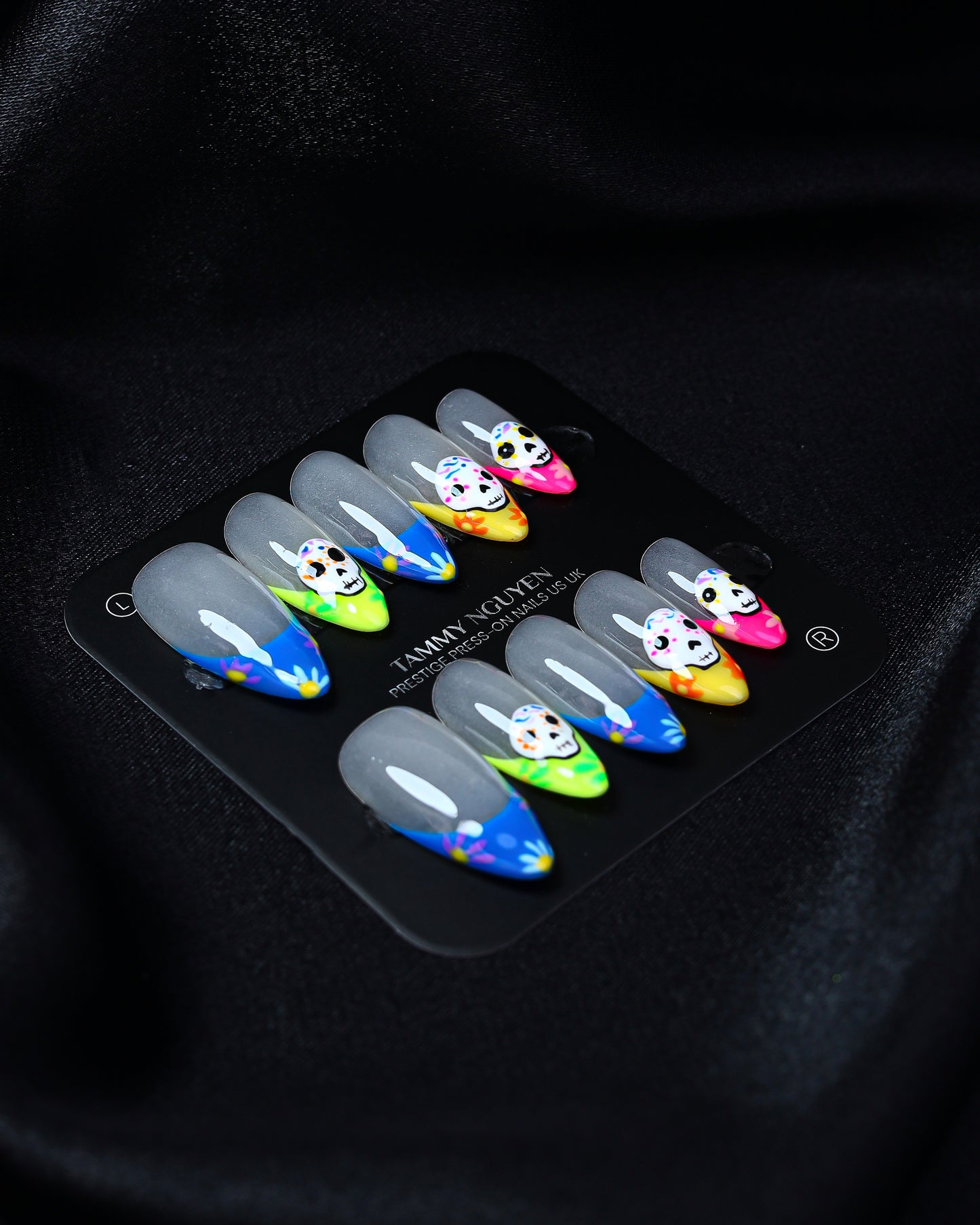 Press On Nail 3D Colorful Skull