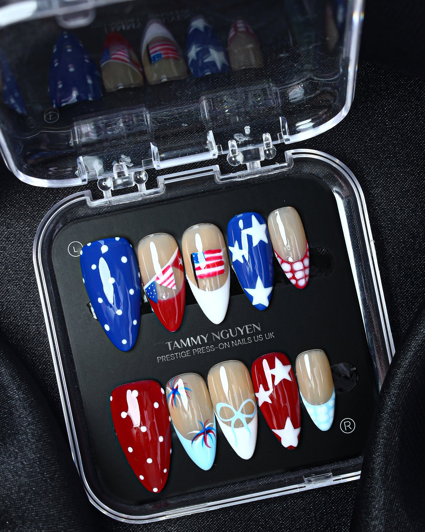 Press On Nail Colorful USA Star