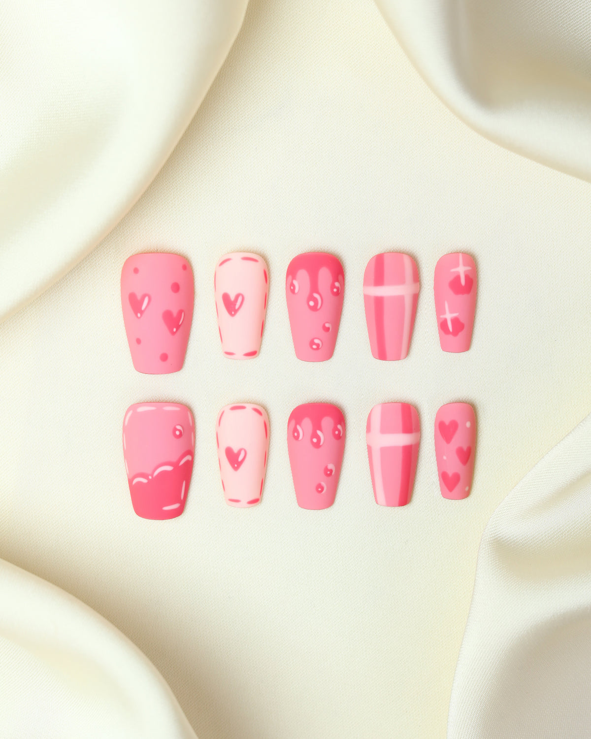 Press-on Nails Cute Pink Coffin