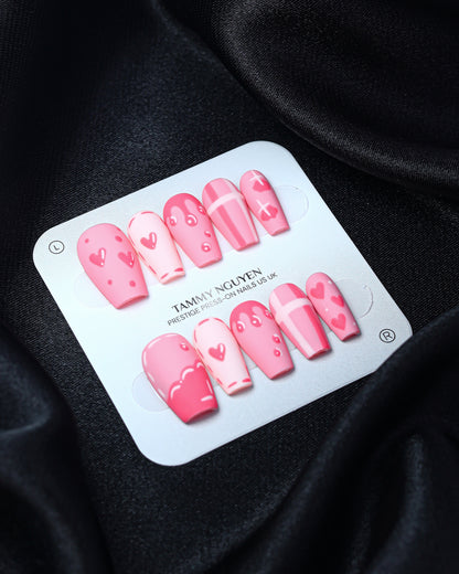 Press-on Nails Cute Pink Coffin