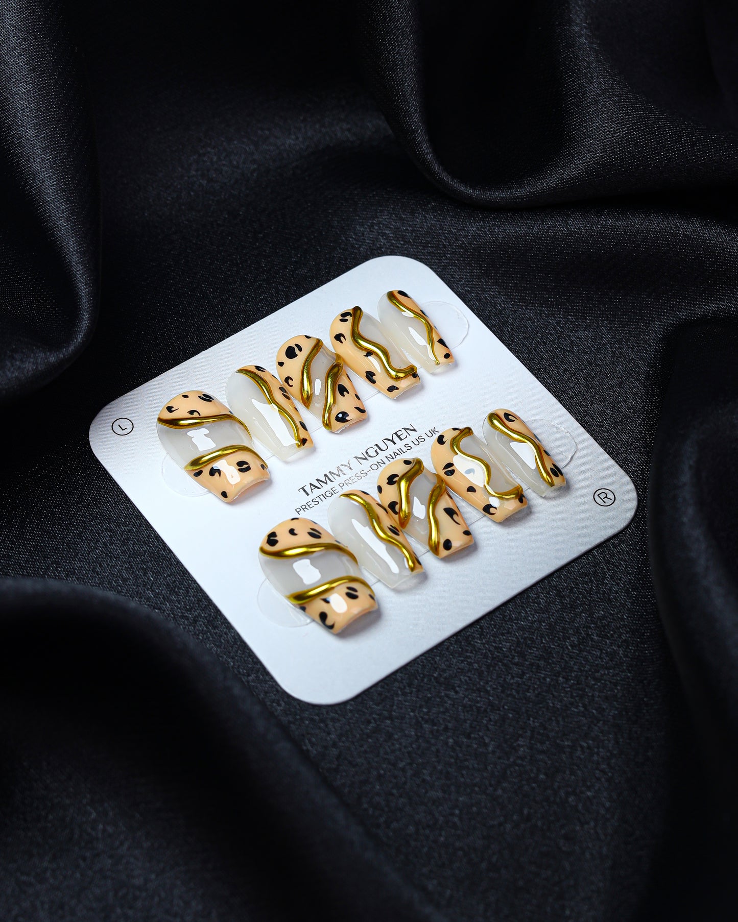 Press On Nails Cute Gold Leopard