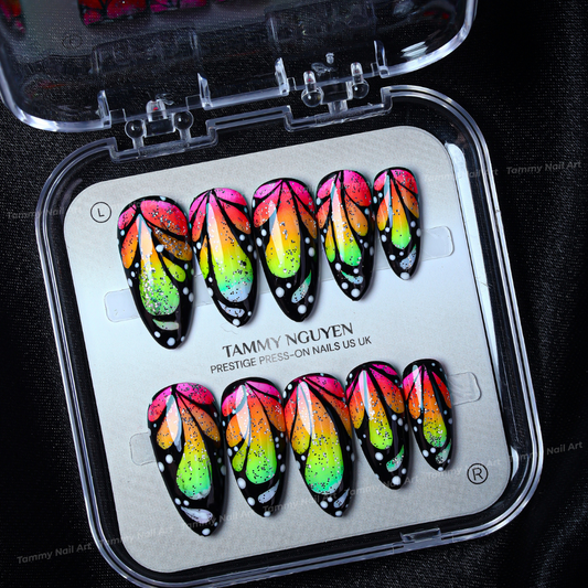 Press-on Nails Rainbow Butterfly